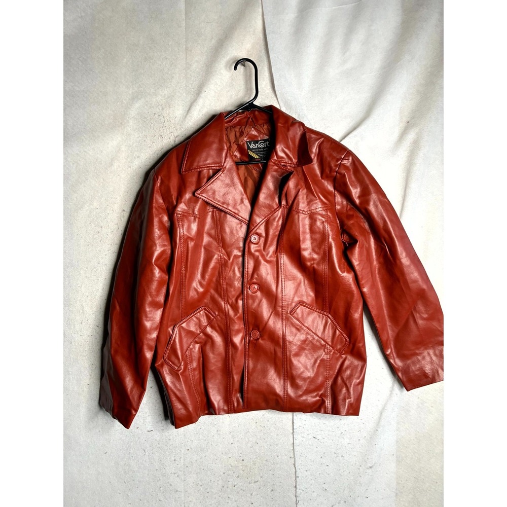 Vancort Jacket Men Large Brown Lined Casual Long Sleeve Notch Lapel Button Front